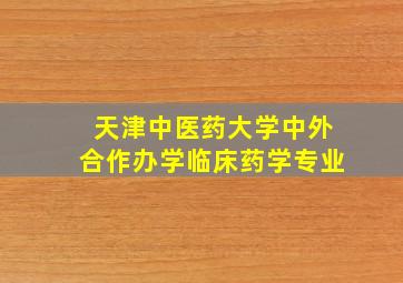 天津中医药大学中外合作办学临床药学专业