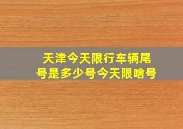 天津今天限行车辆尾号是多少号今天限啥号