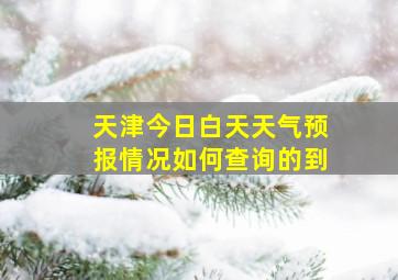 天津今日白天天气预报情况如何查询的到