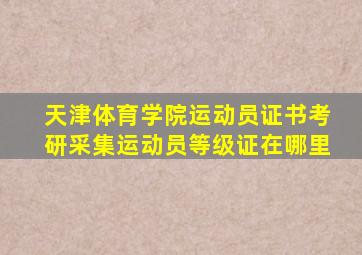 天津体育学院运动员证书考研采集运动员等级证在哪里