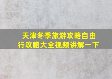 天津冬季旅游攻略自由行攻略大全视频讲解一下