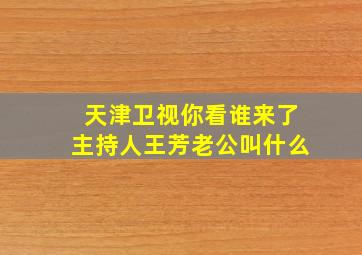 天津卫视你看谁来了主持人王芳老公叫什么