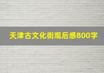 天津古文化街观后感800字