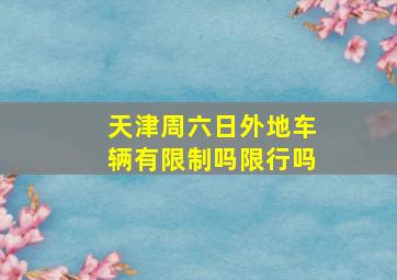 天津周六日外地车辆有限制吗限行吗