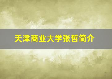 天津商业大学张哲简介