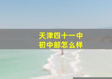 天津四十一中初中部怎么样