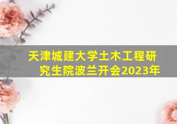 天津城建大学土木工程研究生院波兰开会2023年