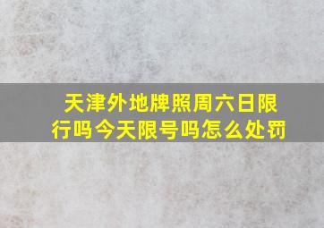 天津外地牌照周六日限行吗今天限号吗怎么处罚