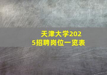 天津大学2025招聘岗位一览表