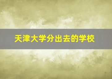 天津大学分出去的学校