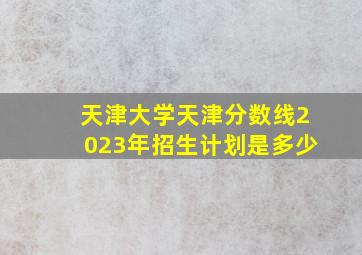 天津大学天津分数线2023年招生计划是多少