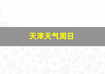 天津天气周日