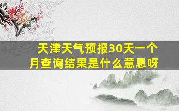 天津天气预报30天一个月查询结果是什么意思呀