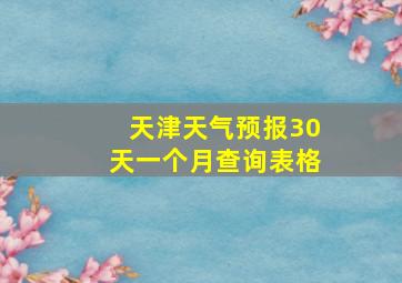 天津天气预报30天一个月查询表格