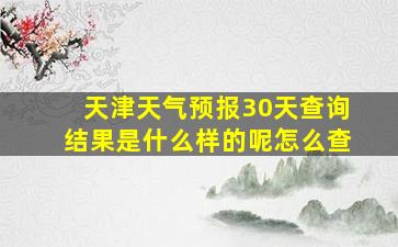 天津天气预报30天查询结果是什么样的呢怎么查