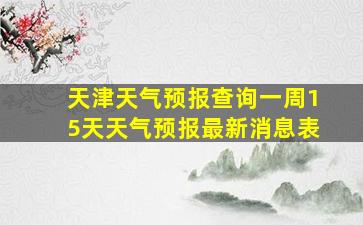 天津天气预报查询一周15天天气预报最新消息表