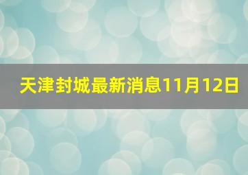 天津封城最新消息11月12日