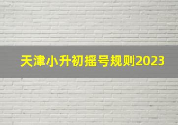 天津小升初摇号规则2023