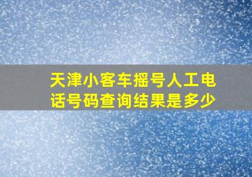 天津小客车摇号人工电话号码查询结果是多少