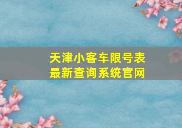 天津小客车限号表最新查询系统官网