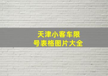 天津小客车限号表格图片大全