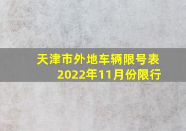 天津市外地车辆限号表2022年11月份限行