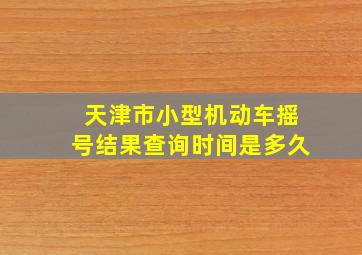 天津市小型机动车摇号结果查询时间是多久