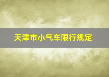 天津市小气车限行规定