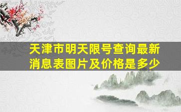 天津市明天限号查询最新消息表图片及价格是多少