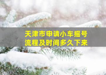 天津市申请小车摇号流程及时间多久下来