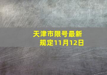 天津市限号最新规定11月12日