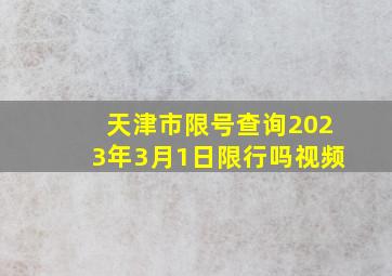 天津市限号查询2023年3月1日限行吗视频