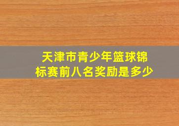 天津市青少年篮球锦标赛前八名奖励是多少