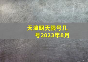 天津明天限号几号2023年8月