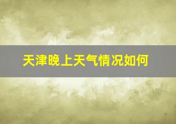 天津晚上天气情况如何