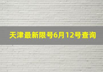 天津最新限号6月12号查询