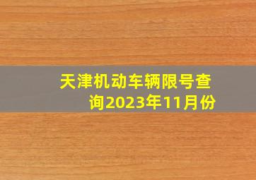 天津机动车辆限号查询2023年11月份