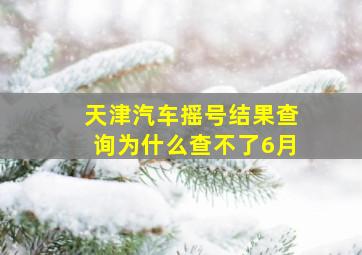 天津汽车摇号结果查询为什么查不了6月