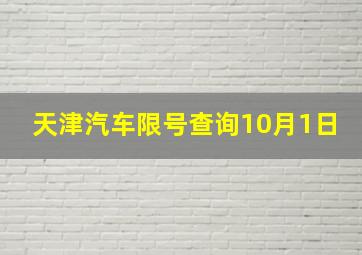 天津汽车限号查询10月1日