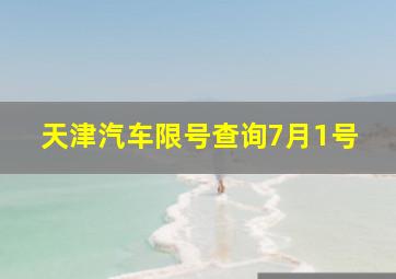 天津汽车限号查询7月1号