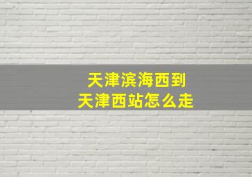 天津滨海西到天津西站怎么走