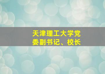 天津理工大学党委副书记、校长