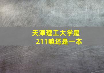 天津理工大学是211嘛还是一本