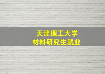 天津理工大学材料研究生就业