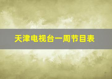 天津电视台一周节目表