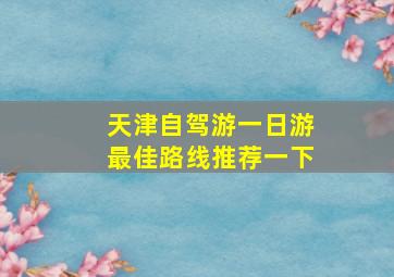 天津自驾游一日游最佳路线推荐一下