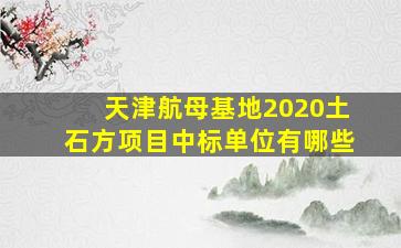 天津航母基地2020土石方项目中标单位有哪些