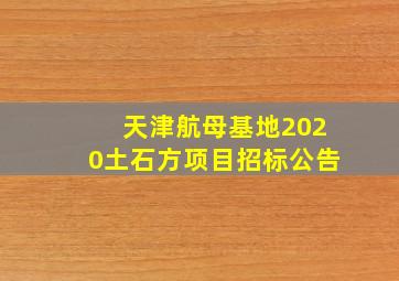 天津航母基地2020土石方项目招标公告