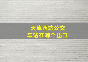 天津西站公交车站在哪个出口