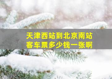 天津西站到北京南站客车票多少钱一张啊